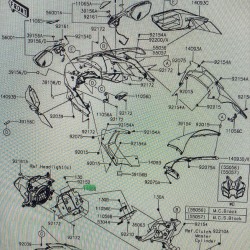 Kawasaki Ninja H2 Ön Far Bağlantı Braketi Sağ Taraf 