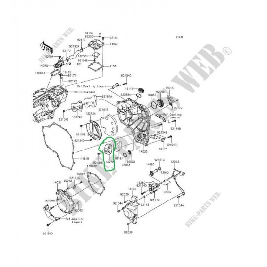 kawasaki ninja h2 debriyaj iç kapağı alt taraf ninja h2 r debriyaj iç alt