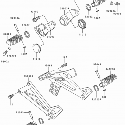 Kawasaki kle 500 sağ ön braket 