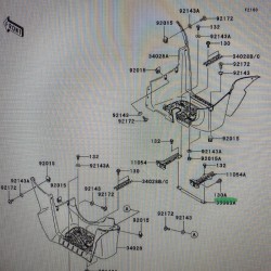 06-25 Kawasaki kvf 650 kvf 750 Basamak Demiri STAY, STEP RH