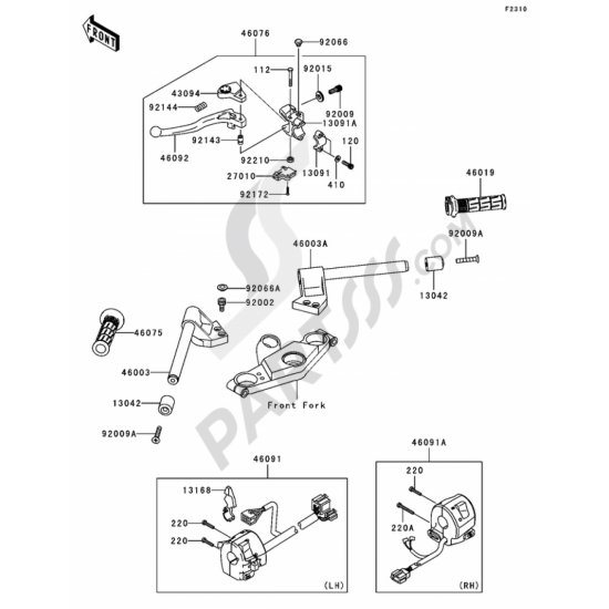 2006 -2007 kawasaki zzr 600 sol gidon zzr 600 sol direksiyon orıjınal