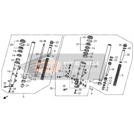 07-17 honda goldwing 1800 ön amortisör sol gl 1800 ön takım sol 07-17 honda goldwing 1800 ön amortisör sol gl 1800 ön takım sol