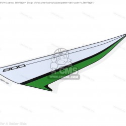 2016 model  Kawasaki Z 800 Sağ Depo Grenajı Stickerı Üst Taraf Siyah