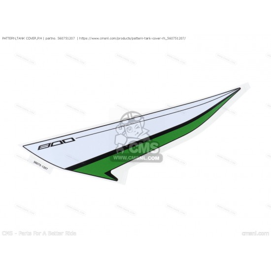 2016 model  Kawasaki Z 800 Sağ Depo Grenajı Stickerı Üst Taraf Siyah