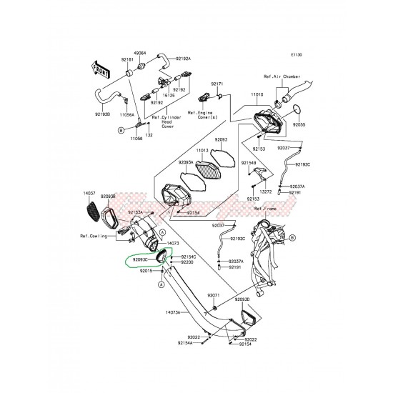 kawasaki ninja h2 ram air kauçuğu ninja h2 hava kanalı contası kawasaki ninja h2 ram air kauçuğu ninja h2 hava kanalı contası