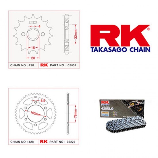 Rk Zincir Dişli Set Yzf-r 125 08-15/mt-125 14-15 O-ringli Set Rk Zincir Dişli Set Yzf-r 125 08-15/mt-125 14-15 O-ringli Set