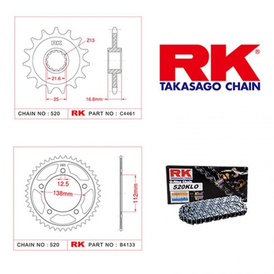 Rk Zincir Dişli Set Honda Nc 700 S/x O-ringli Set Rk Zincir Dişli Set Honda Nc 700 S/x O-ringli Set